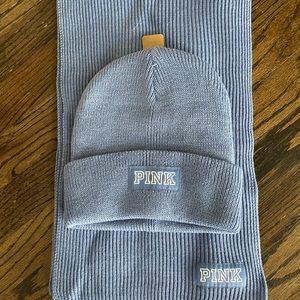 Pink new scarf and beanie.